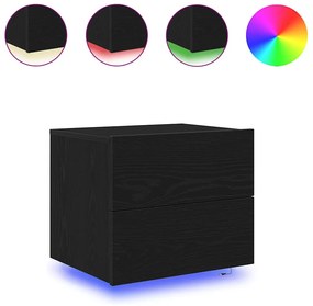vidaXL Τοίχου κομοδίνο με συρτάρι 2 pcs Μαύρη δρυς 50 x 39 x 41 εκ.