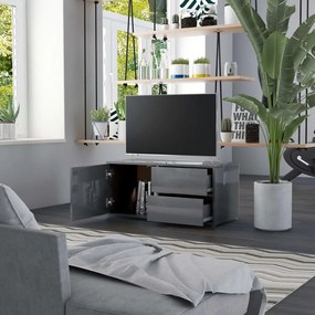 vidaXL Έπιπλο Τηλεόρασης Γυαλιστερό Γκρι 80x34x36 εκ. Μοριοσανίδα