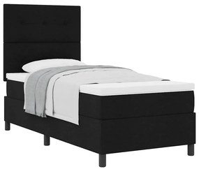 vidaXL Κρεβάτι με ελατήρια με στρώμα Μαύρο 80 x 200 cm ύφασμα