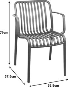 Πολυθρόνα Zoi pakoworld pp σε λευκή απόχρωση 55.5x57.5x79εκ