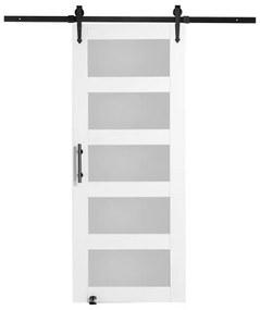VEVOR Barn Door and Hardware Kit 30&quot; x 84&quot; Wood and Glass Sliding Barn Door Kit