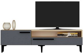 Έπιπλο Tηλεόρασης Zera 475OLV1104 150x35x50cm Oak-Anthracite