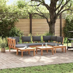vidaXL Σετ Παγκάκι Κήπου 4 pcs Καφέ, Γκρί Πολυ rattan, βαμμένο ατσάλι