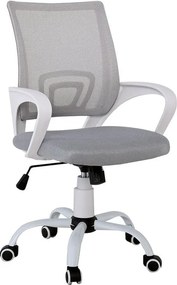 BF2101-S Πολυθρόνα-Pro Γραφείου με Ανάκλιση, Βάση Μέταλλο Βαφή Άσπρο, Γκρι Mesh   1τμχ