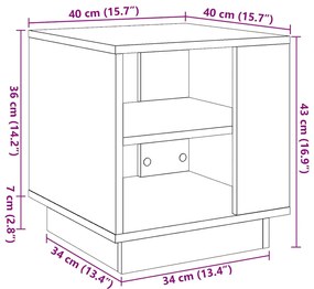Τραπεζάκι σαλονιού Παλιό ξύλο 40x40x43 cm Κατασκευασμένο ξύλο - Καφέ