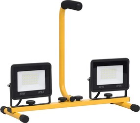 vidaXL Προβολέας LED με Λαβή Ψυχρό Λευκό 2 x 30 W