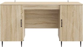 vidaXL Γραφείο Sonoma Δρυς 142,5 x 50 x 75 εκ. Επεξεργασμένο Ξύλο