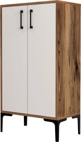 Παπουτσοθήκη Καρυδιά / Λευκό PRAG 60x35x111