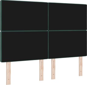 vidaXL Κεφαλάρι Σκούρο Πράσινο 144 cm Βελούδο