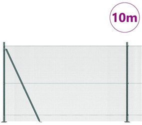 vidaXL Φράχτης με Στήλες. Πράσινο 1.5 x 10 m Ατσάλι