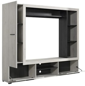 Κέντρο Ψυχαγωγίας - Σύνθεση Lorca Λευκός Δρύς - Μαύρο 195.5x3x171.5 εκ.