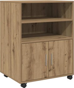 vidaXL Ντουλάπι Τροχήλατο Αρτισιανή Δρυς 60x48x81 εκ. από Επεξ. Ξύλο