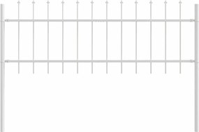 vidaXL Φράχτης Κήπου 4 pcs Λευκό 6,8 x 0,6 μ Ατσάλι με Πούδρα
