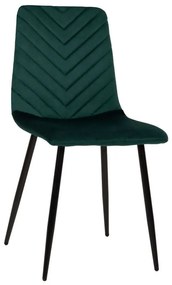 Καρέκλα Latrell HM8587.03 43x54x88cm Με Μαύρα Μεταλλικά Πόδια Βελούδο Dark Green Velvet, Metal