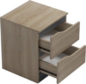 Κομοδίνο Verena pakoworld sonoma-ανθρακί 40x40x50εκ