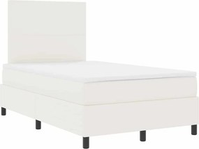vidaXL LED Κρεβάτι με βάθρο με κεφαλάρι Κρέμα και Λευκό 120 x 200 cm