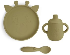 Nuuroo Elke Σετ φαγητού σιλικόνης 3τμχ Olive Green