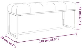 vidaXL Πάγκος Σκούρο Πράσινο 110 x 36 x 45 εκ. Βελούδινος