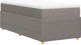 vidaXL Κρεβάτι Boxspring με Στρώμα Taupe 80x200 εκ. Υφασμάτινο