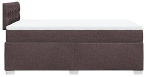 vidaXL Κρεβάτι Boxspring με Στρώμα Σκούρο Καφέ 120x200 εκ. Υφασμάτινο