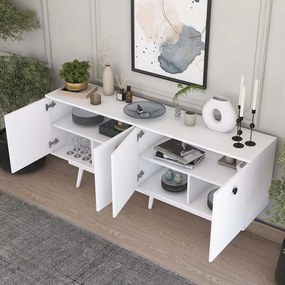 ΜΠΟΥΦΕΣ SALONDE PAKOWORLD ΛΕΥΚΟ ΜΕΛΑΜΙΝΗΣ-ΛΕΥΚΟ PP ΠΟΔΙ 180X40X82.6ΕΚ