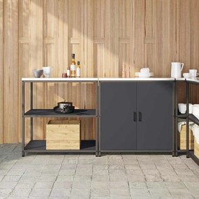 vidaXL Σετ Αποθήκευσης Κουζίνας 2 pcs Ανθρακί 180 x 50 x 92 εκ.