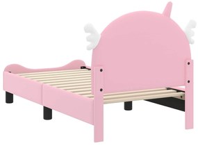 vidaXL Κρεβατική βάση για παιδιά με προσκέφαλο Ροζ 70 x 140 cm PU