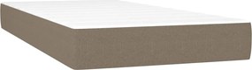 vidaXL Κρεβάτι Boxspring με Στρώμα Taupe 90x200 εκ. Υφασμάτινο