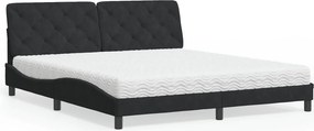 vidaXL Κρεβάτι με Στρώμα Μαύρο 180x200 εκ. Βελούδινο