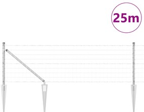vidaXL Ευρωπαϊκός Φράκτης με 13 Σφυρίδες 0.8x25 μ Γαλβανισμένος Χάλυβας