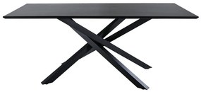 Τραπέζι Dallas 1722, Μαύρο, 76x90x180cm, Ινοσανίδες μέσης πυκνότητας, Μέταλλο | Epipla1.gr