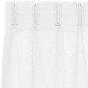 vidaXL Κουρτίνες με κουρτίνες 2 pcs Λευκό 140 x 225 cm Πολυεστέρας