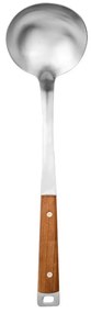 Κουτάλα Βαθιά Ανοξείδωτη Allure 01-27896 Φ9,5x34cm Inox-Natural Estia Ατσάλι,Ξύλο