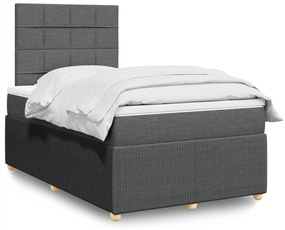 ΚΡΕΒΑΤΙ BOXSPRING ΜΕ ΣΤΡΩΜΑ ΣΚΟΥΡΟ ΓΚΡΙ 120X200 ΕΚ. ΥΦΑΣΜΑΤΙΝΟ 3294324