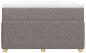 Κρεβάτι Boxspring με Στρώμα Taupe 120x190 εκ. Υφασμάτινο - Μπεζ-Γκρι