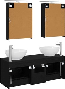 vidaXL Σετ Επίπλων Μπάνιου 5 pcs Μαύρη Δρυς