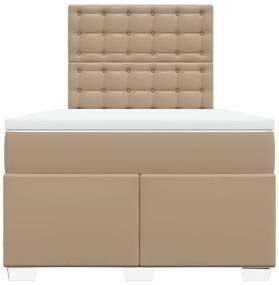 vidaXL Κρεβάτι Boxspring με Στρώμα Καπουτσίνο 120x200εκ.από Συνθ.Δέρμα