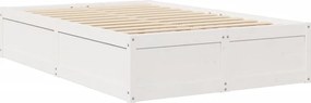 vidaXL Σκελετός Κρεβ. Χωρίς Στρώμα Λευκό 135x190 εκ Μασίφ Πεύκο