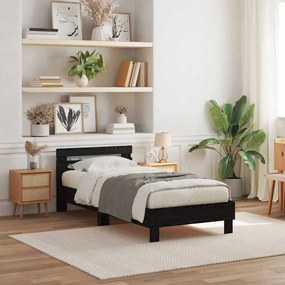 vidaXL Σκελετός Κρεβατιού Μαύρη δρυς 90 x 190 cm Επεξεργασμένο ξύλο