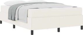 vidaXL Σκελετός Κρεβατιού με στρώμα Κρεμ 140 x 190 cm ύφασμα