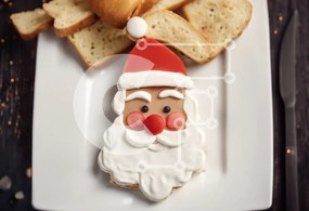 Σετ των 2 Intra Συλλεκτικό Ξύλινο Παζλ Plywood 4mm - Μπισκότο Άγιου Βασίλη στο πιάτο με φέτες ψωμί Σε Ξύλινο Κουτί - Διαστάσεις: 10x10 cm – 25 κομμάτια