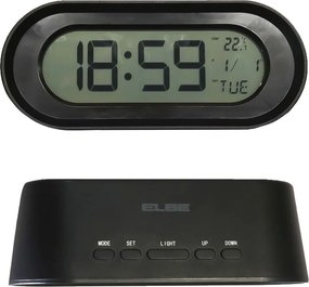Ρολόι-Ραδιόφωνο ELBE Μαύρο Θερμόμετρο