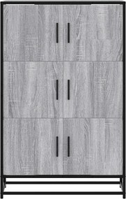 vidaXL Highboard Grey Sonoma Κατασκευασμένο ξύλο και μέταλλο