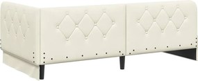 vidaXL Κρεβάτι Γωνίας Κρεμ 100 x 200 cm Βελούδο