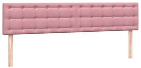 Box Spring κρεβάτι με στρώμα ροζ 200x220 cm Βελούδινο - Ροζ