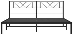 Πλαίσιο Κρεβατιού με Κεφαλάρι Μαύρο 193 x 203 εκ. Μεταλλικό - Μαύρο