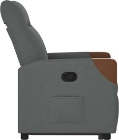 vidaXL Πολυθρόνα Ανακλινόμενη με Ανύψωση Σκούρο Γκρι Υφασμάτινη