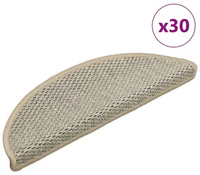 vidaXL Πατάκια Σκάλας Αυτοκόλ. 30τεμ. Όψη Σιζάλ Αν. Πράσινο 56x17x3εκ.