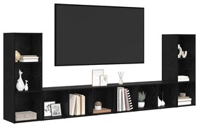 vidaXL Ντουλάπι TV 4 pcs Μαύρη δρυς 37 x 35 x 107.5 εκ