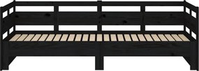 vidaXL Καναπές Κρεβάτι Συρόμενος Μαύρος 2x(80x200) εκ. από Μασίφ Πεύκο